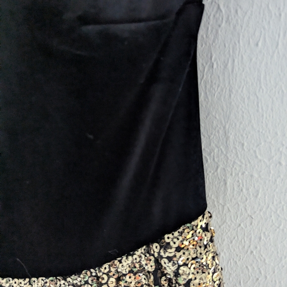 Guess Black and Gold Sparkle Mini Dress - Picture 4 of 16
